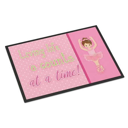 Carolines Treasures 24 x 36 in. Ballet in 8 Counts Brunette Indoor or Outdoor Mat BB5396JMAT